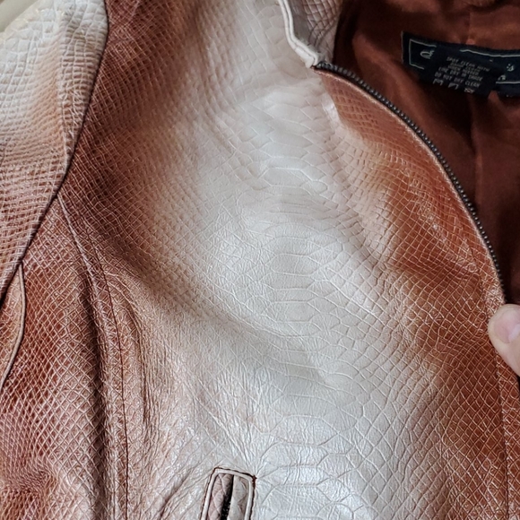 Women's snake print leather jacket by Terry lewis - Picture 6 of 7